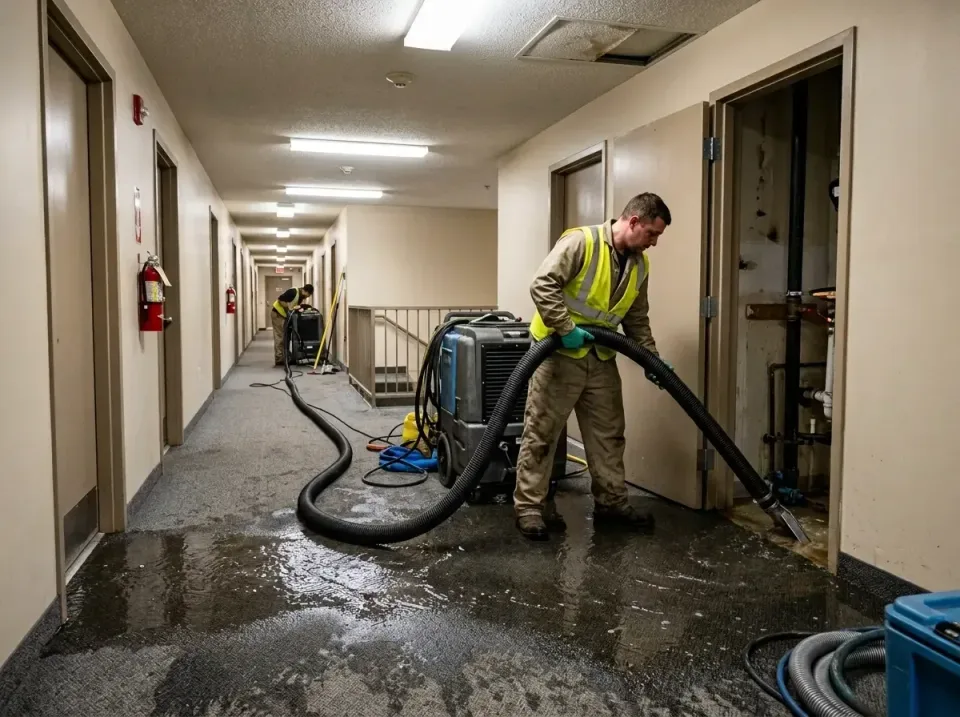 multi-unit-apartment-hallway-f-005 — frequently asked questions, Emergency Burst Pipe Water Extraction & Removal in Bullhead…